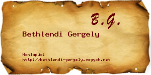 Bethlendi Gergely névjegykártya