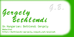 gergely bethlendi business card